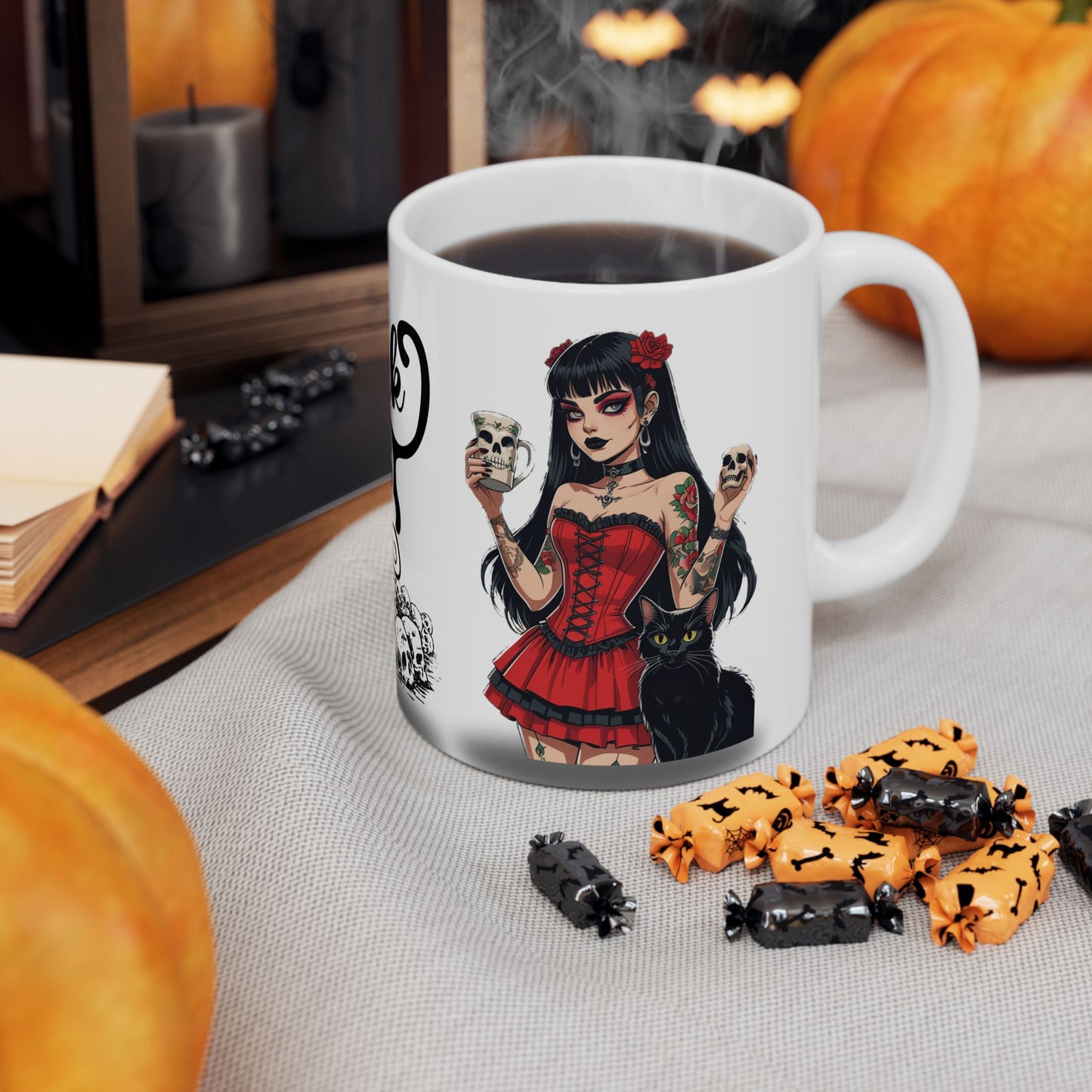 Black Cats Only Ceramic Mug - 11oz Perfect for Cat Lovers and Halloween Enthusiasts