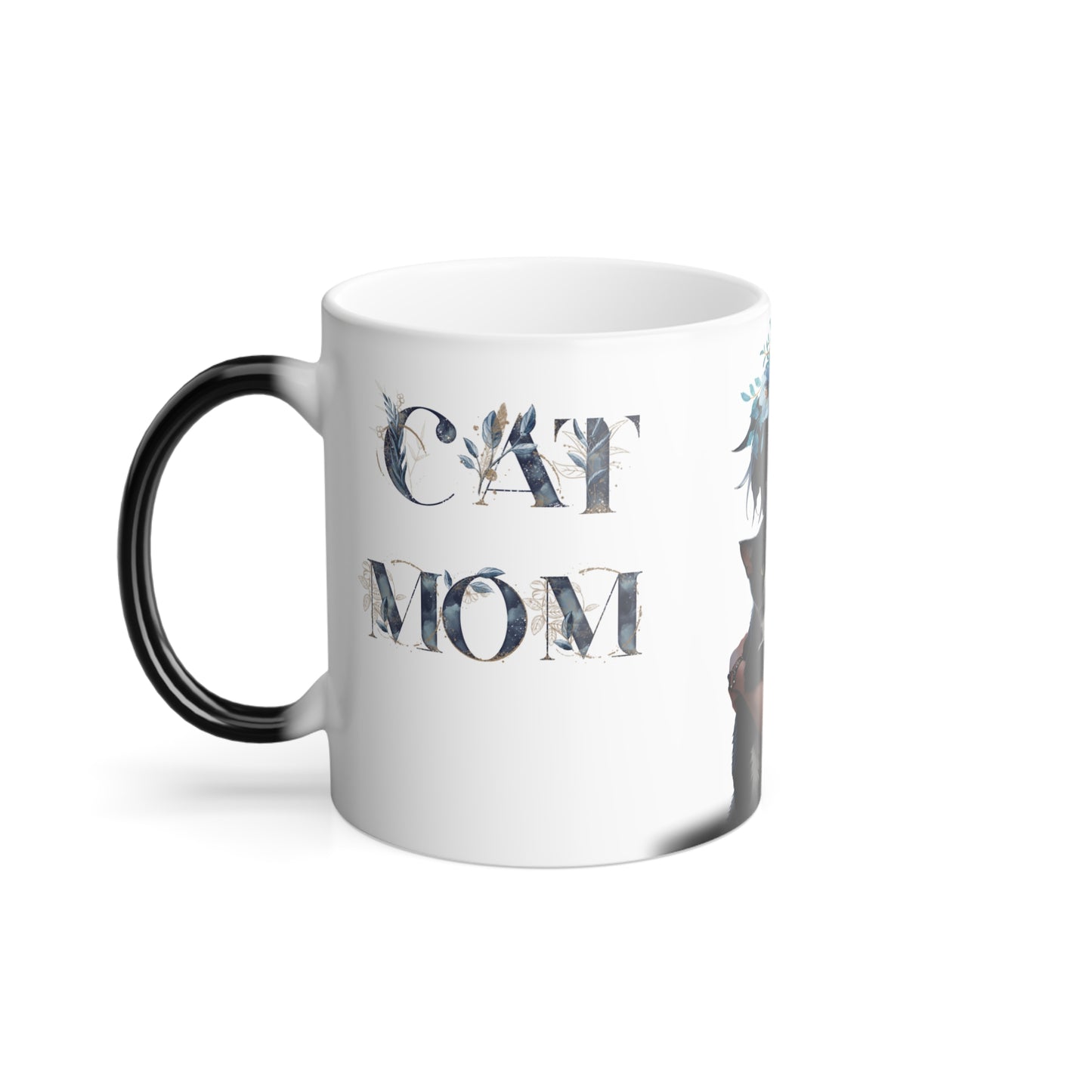 Color Morphing Cat Mom Mug - 11oz Ceramic Coffee Cup for Cat Lovers