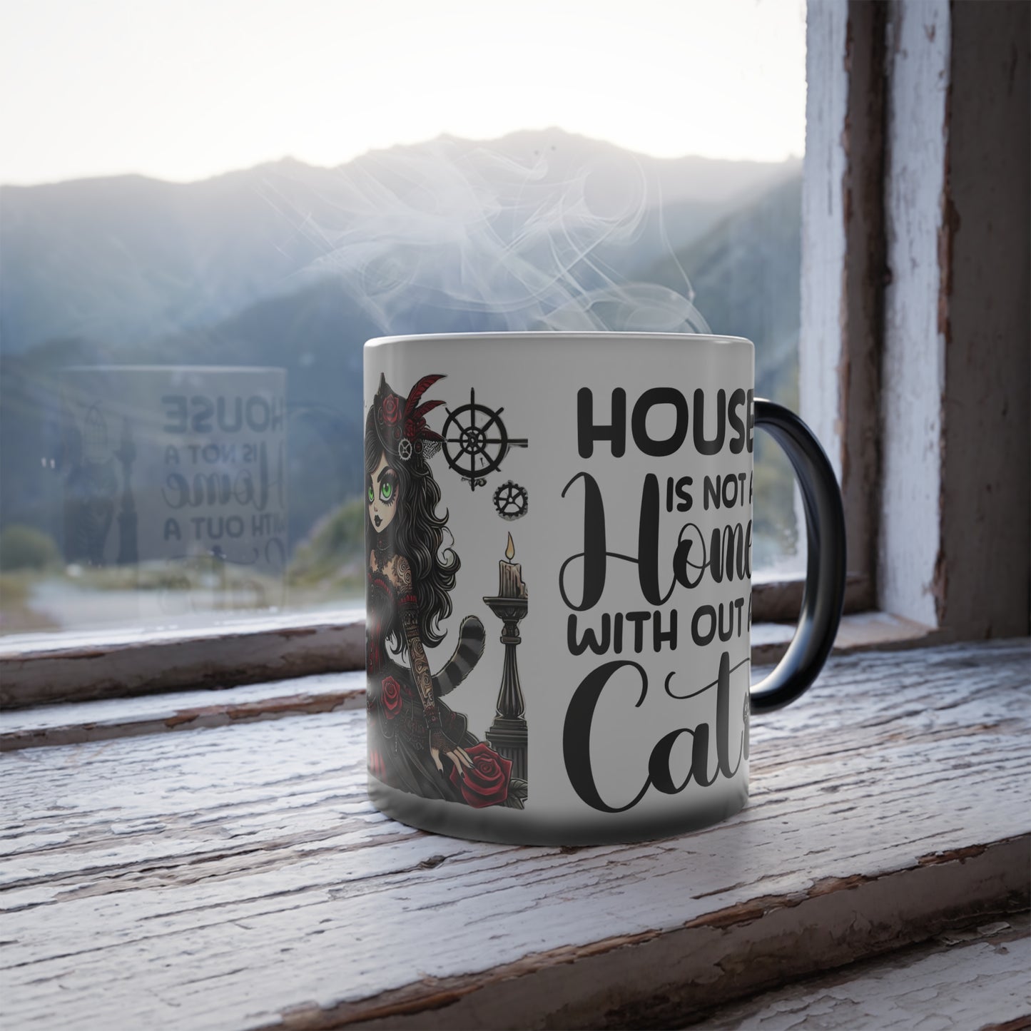 Color Morphing Mug - "House is Not a Home Without a Cat" - Perfect Gift for Cat Lovers