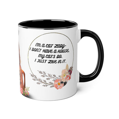 Cat Lady Accent Mug - 11oz | Perfect Gift for Cat Lovers | Cozy Home Vibe