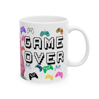 Gamer Girl Ceramic Mug - Cute Video Game Design for Cat Lovers #