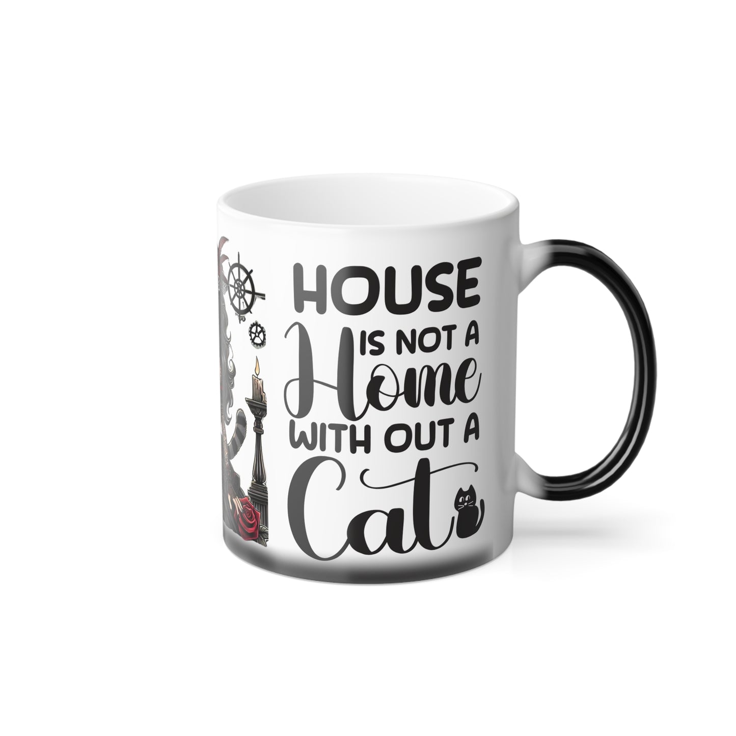 Color Morphing Mug - "House is Not a Home Without a Cat" - Perfect Gift for Cat Lovers