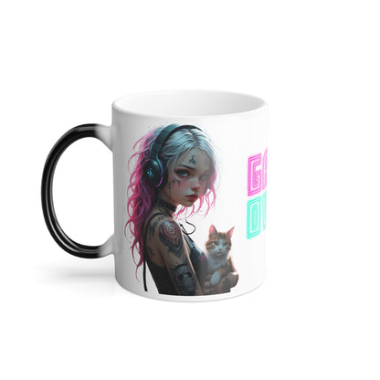 Game Over Color Morphing Mug | Fun Cat Design | Unique Gift for Gamers & Cat Lovers