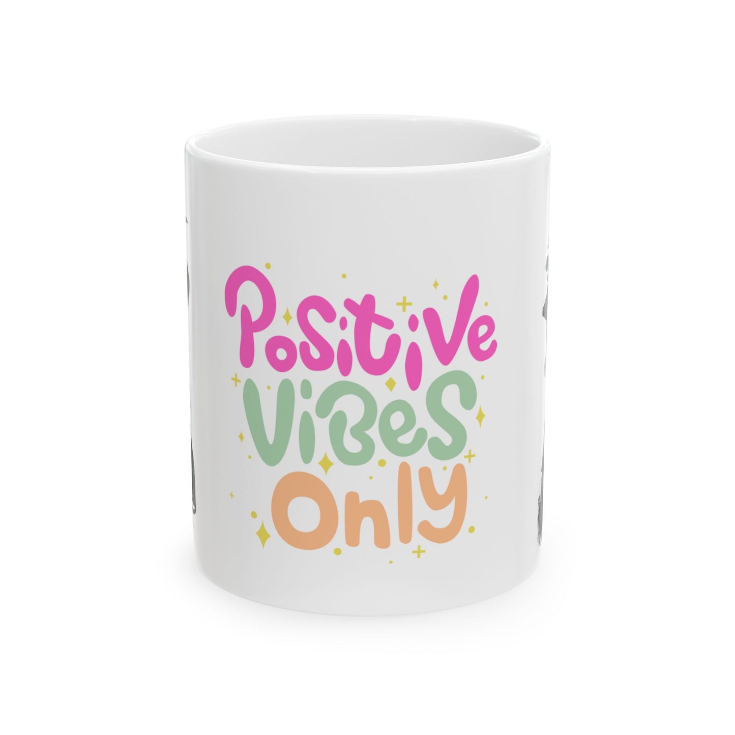 Positive Vibes Only Ceramic Mug - Fun Witch Design Coffee Cup