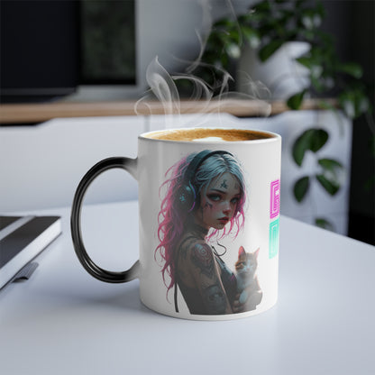 Game Over Color Morphing Mug | Fun Cat Design | Unique Gift for Gamers & Cat Lovers