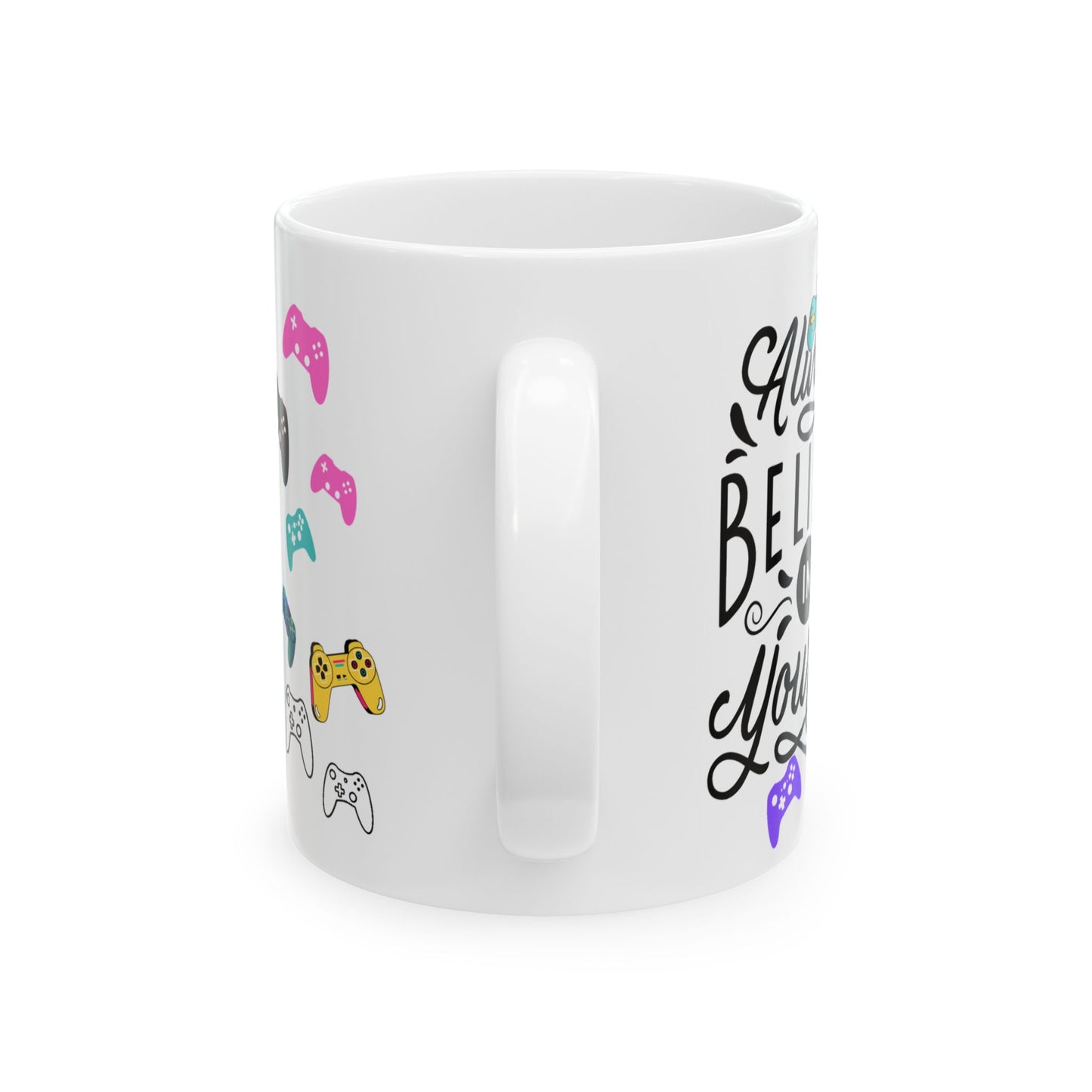 Gaming-Themed Ceramic Mug - Believe in Yourself - Perfect Gift for Gamers