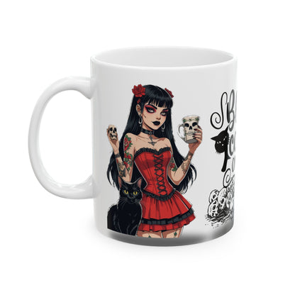 Black Cats Only Ceramic Mug - 11oz Perfect for Cat Lovers and Halloween Enthusiasts