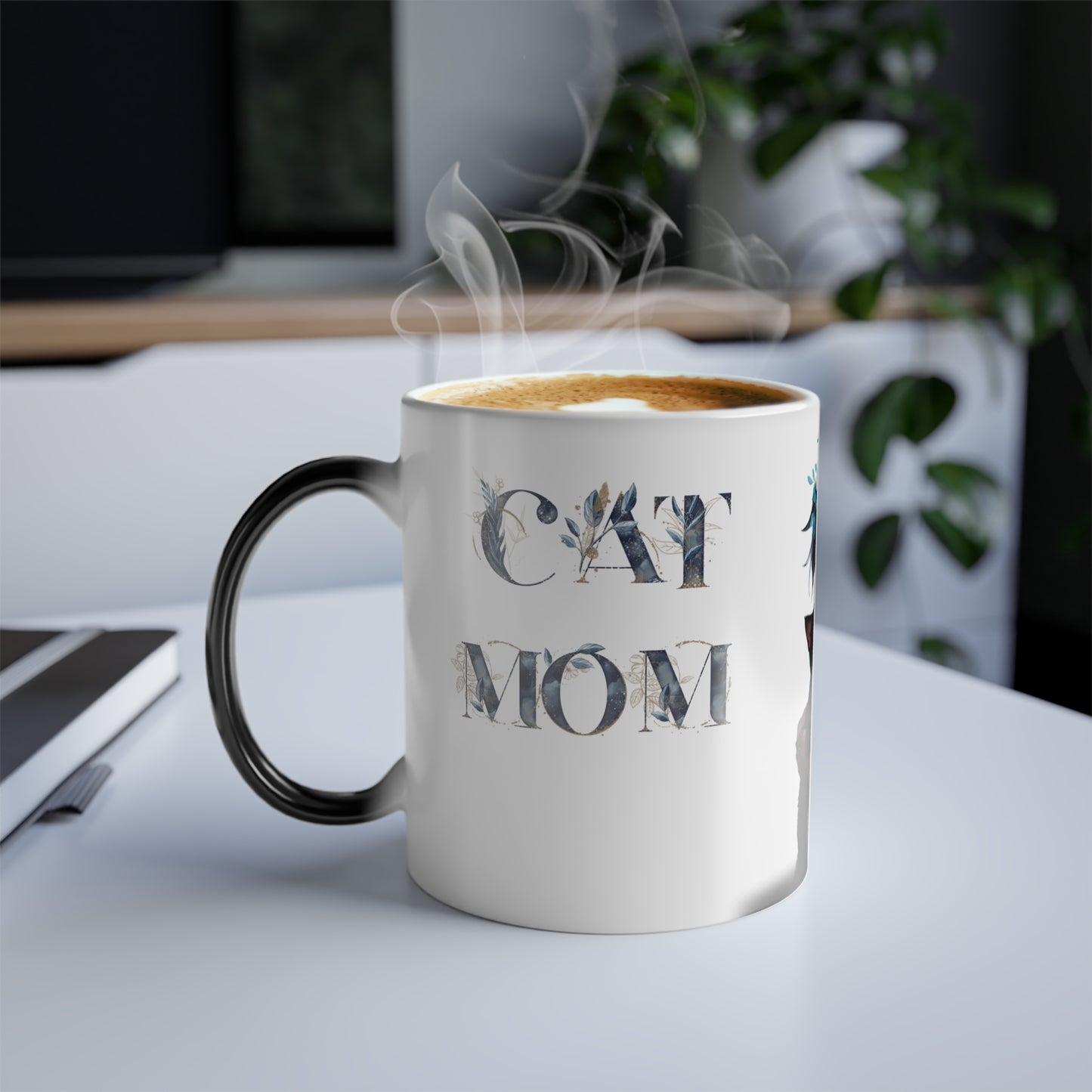 Color Morphing Cat Mom Mug - 11oz Ceramic Coffee Cup for Cat Lovers