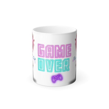 Color Morphing Gamer Mug - "Game Over" Design for Video Game Enthusiasts