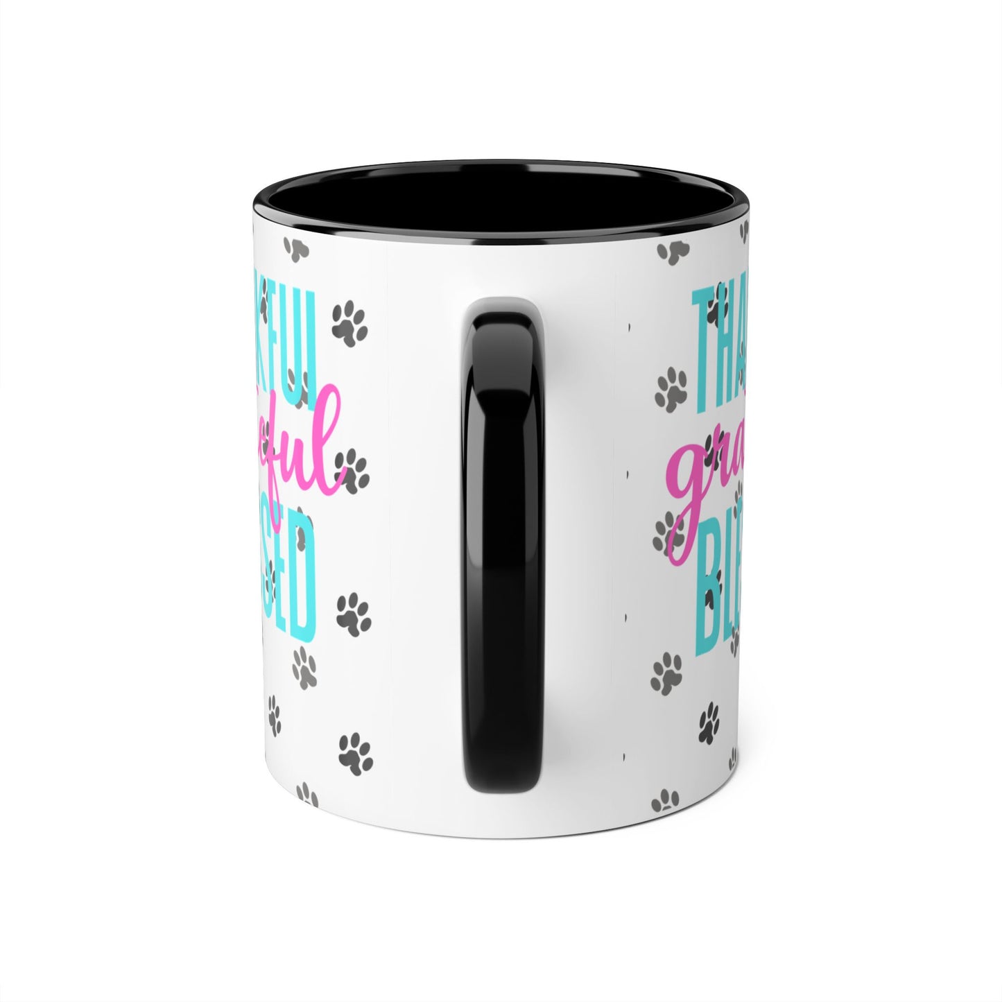 Cat Lover's Thankful & Grateful Accent Mug - 11oz