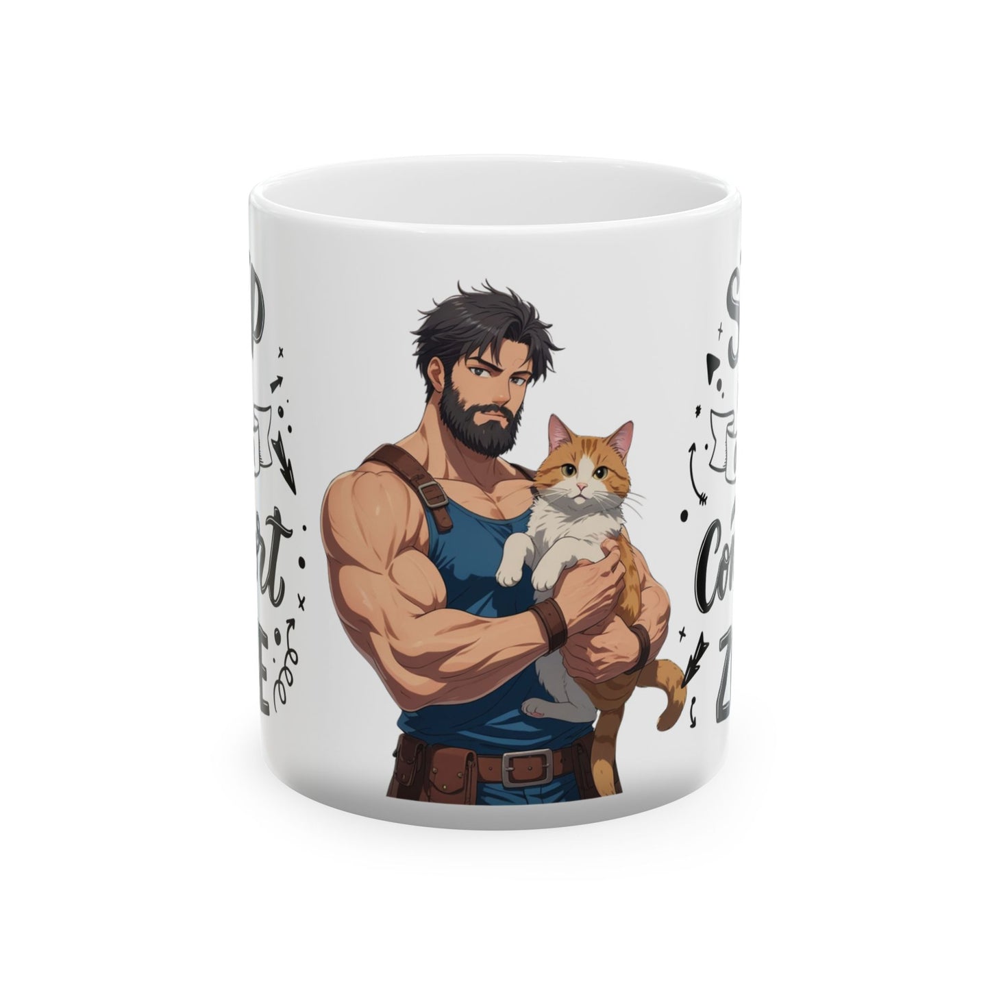 Motivational Cat Lover Ceramic Mug - Step Out of Your Comfort Zone