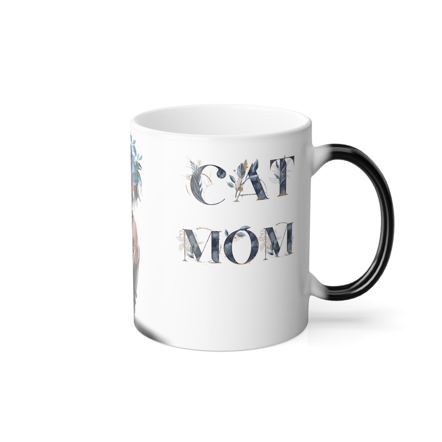 Color Morphing Cat Mom Mug - 11oz Ceramic Coffee Cup for Cat Lovers